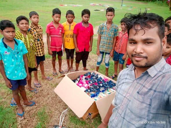 Children with new clothing