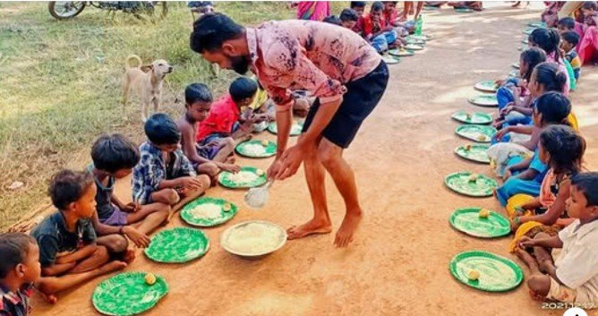 Children sharing a meal